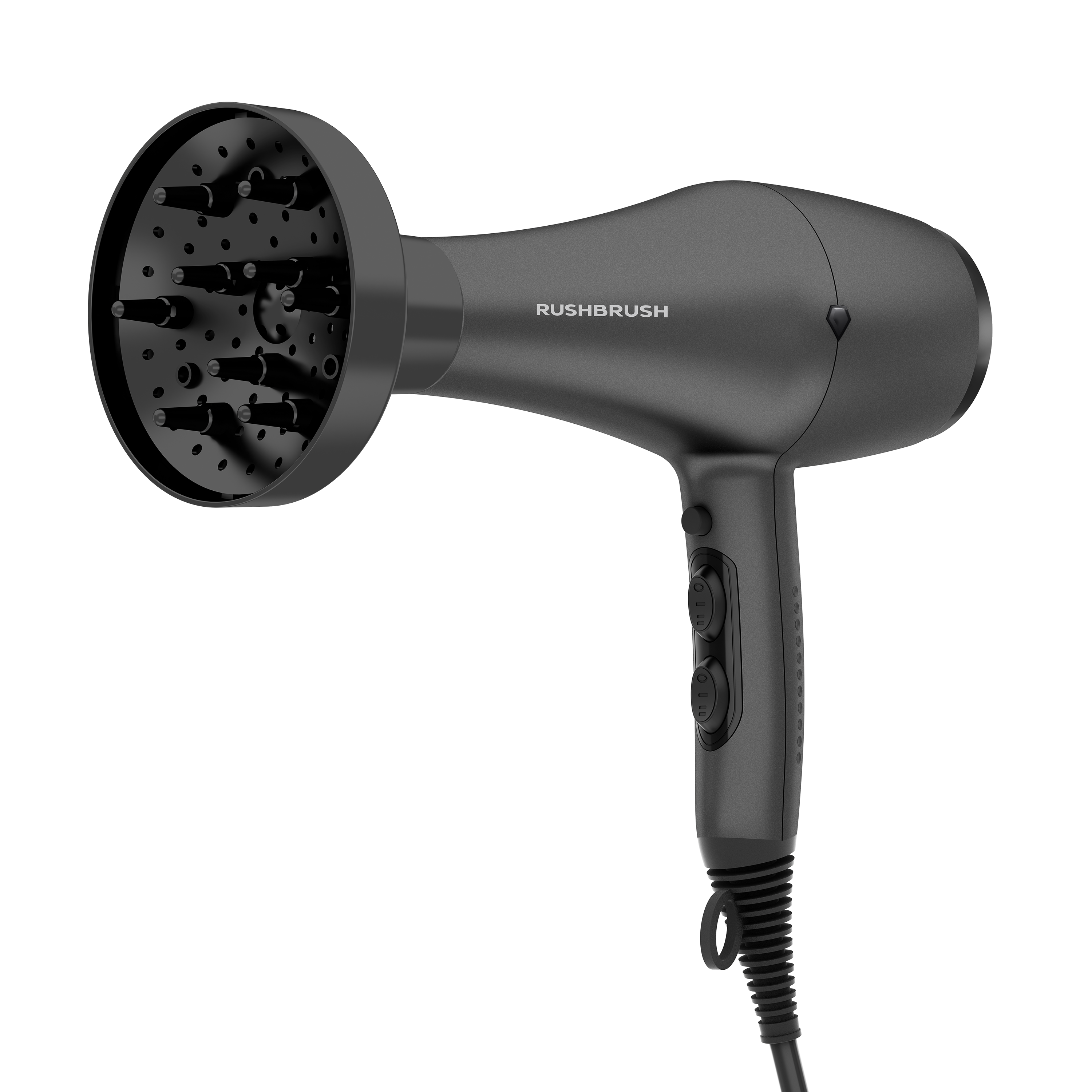 Rush Brush D3 K Hair Dryer with Attachments, 3000 Watt - Black Rush Brush D3 K Hair Dryer with Attachments, 3000 Watt - Black